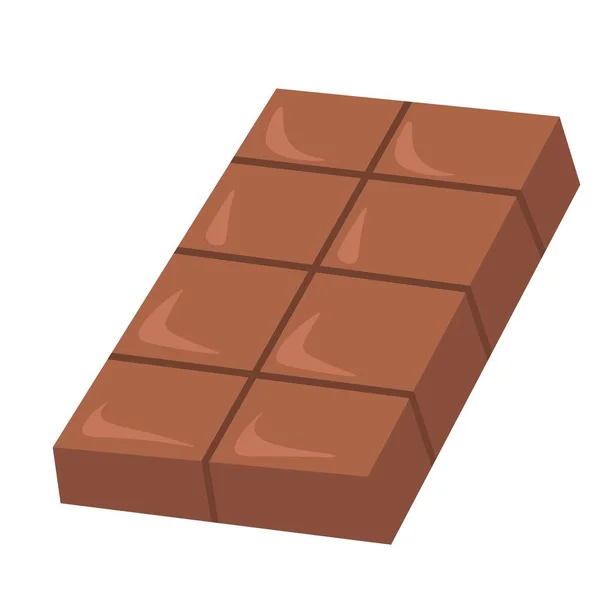 糖果和甜点 孤立的牛奶或黑巧克力条 吃糖果与可可和糖 食品杂货店的产品 固体块板中的有机和天然成分 矢量呈扁平型 — 图库矢量图片