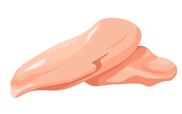 Мясо Куриные Грудки Изолированные Органические Натуральные Продукты Питания Вкусная Сырая — стоковый вектор