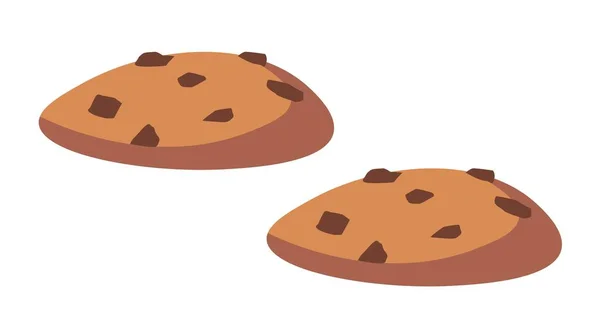 Gustosi Biscotti Con Gocce Cioccolato Uvetta Cottura Preparazione Del Cibo — Vettoriale Stock