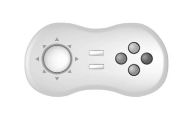 Oyun konsolu ya da düğmeli kontrolör, sanal gerçeklik ve oyun için izole joystick. Gamepad aygıtı, kişisel bilgisayar ya da dizüstü bilgisayara bağlanan aygıt. Düz biçim illüstrasyonunda vektör