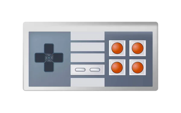 Gamepad Retro Vintage Con Botones Jugando Videojuegos Consola Controlador Evolución — Vector de stock