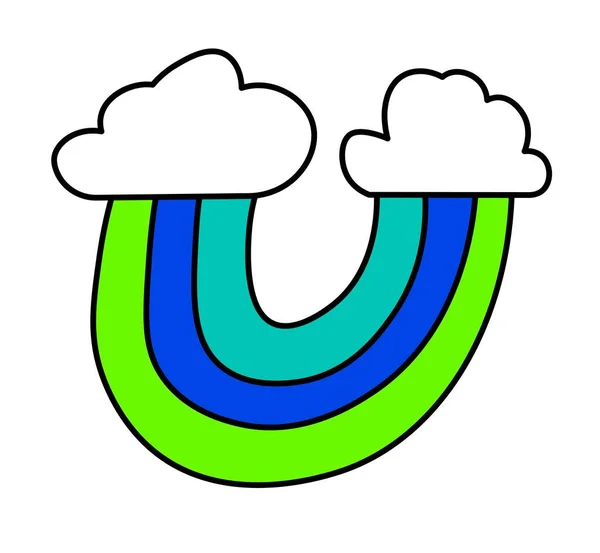 Regenbogen Auf Den Kopf Gestellt Wetterphänomene Bunte Streifen Mit Wolkenmassen — Stockvektor