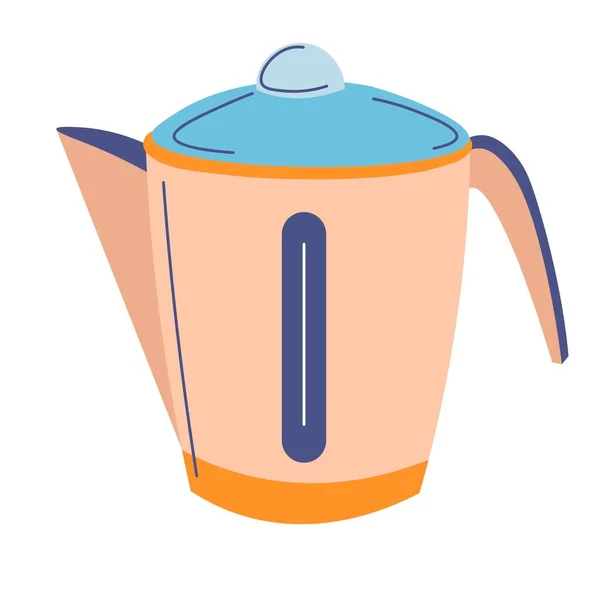 Чайник Кипячения Воды Приготовления Чая Кофе Изолированные Электрические Приборы Дома — стоковый вектор