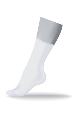 Mürettebat ya da orta boy baldır çorapları, izole edilmiş bir model, basit tasarlanmış giysiler giyiyor. Ayakkabı ve botların altına giyerek. Erkekler ve kadınlar için şık ve şık aksesuarlar. Düz biçimli vektör