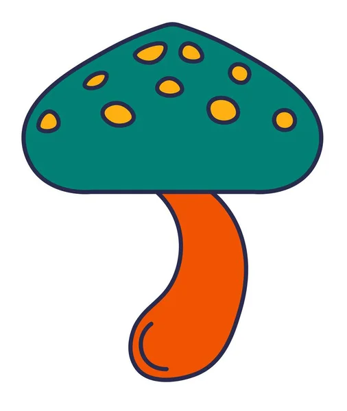 Mushroom Isolated Vegetable Cap Dots Edible Poisonous Veggies Game Element — Stock Vector