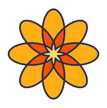 Sarı yapraklı çiçek, izole edilmiş hippi bitkisi ya da dekorasyon. Çiçek açan ve gelişen botanik. Doğa ve çevre, kart için süsleme. Etiket ya da duygu simgesi, düz biçimli vektör