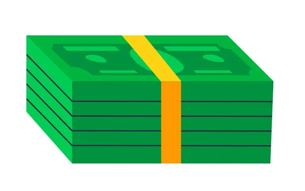 Pack Dollars Billets Isolés Dollars Monnaie Des États Unis Amérique — Image vectorielle