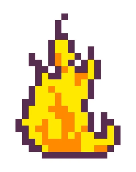 燃烧着的火 孤立的像素化的火焰图标 播放界面或细节元素 点火或炽热的火焰 Pixel艺术 8位复古图形 旧式游戏设计 矢量呈扁平型 — 图库矢量图片