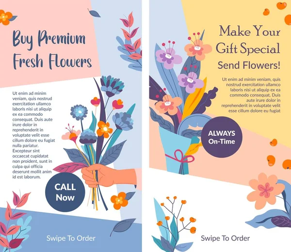 Make Your Gift Special Send Flower Bouquet Holiday Occasion Always — Archivo Imágenes Vectoriales