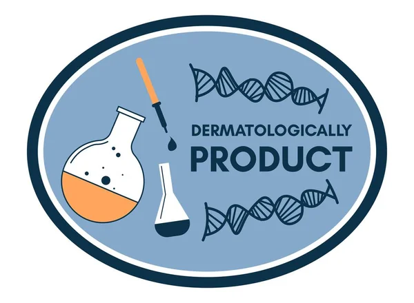 Getest Het Laboratorium Dermatologisch Product Voor Huidverzorging Lichaamsbehandeling Dna Cellen — Stockvector
