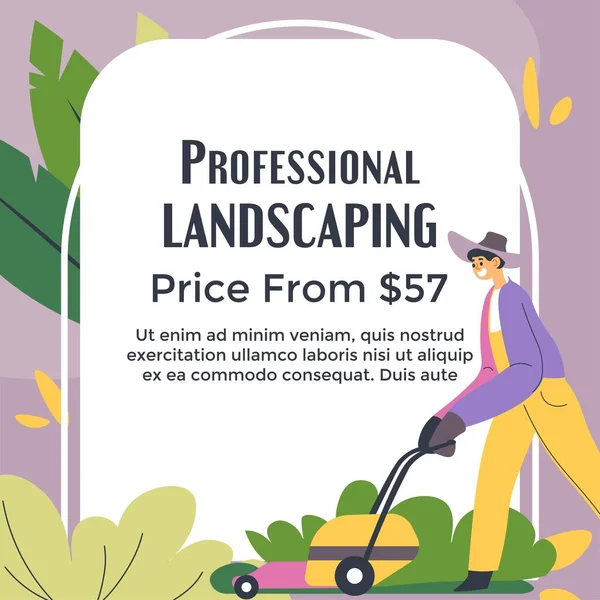 Bahçeyle Ilgili Yardım Sahipleri Için Profesyonel Peyzaj Hizmetleri Fiyat Dolardan — Stok Vektör