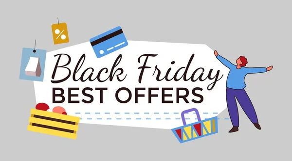 Kortingen Verkopen Black Friday Beste Aanbod Voor Klanten Klanten Shoppers — Stockvector