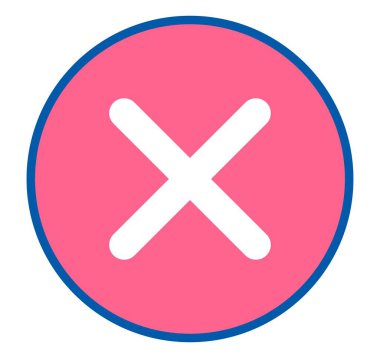 Uygulama veya pencere arayüzü, kapatma düğmesinin izole edilmiş simgesi. X çıkışının yuvarlak geometrik şeklinde kırmızı işaretini tıklatın veya tıklatın. Pencere kutusu veya açılır ileti ekrandan kaldırılıyor. Düz biçimli vektör