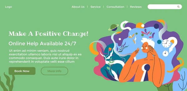 Mindfulness Auto Comprensión Hacer Cambio Positivo Ahora Ayuda Línea Para — Archivo Imágenes Vectoriales