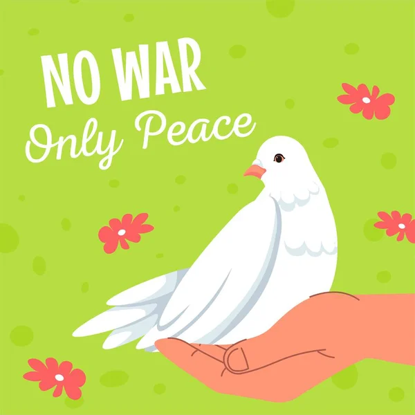 Nur Frieden Kein Krieg Die Hand Eines Menschen Der Eine — Stockvektor
