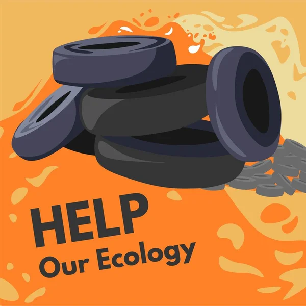 Resolver Problemas Ecológicos Crisis Ecológicas Ayudar Nuestro Medio Ambiente Neumáticos — Archivo Imágenes Vectoriales