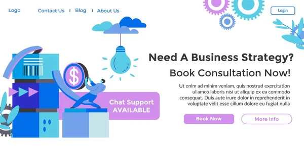 Need Business Strategy Book Consultation Now Chat Support Available Development — Stock Vector