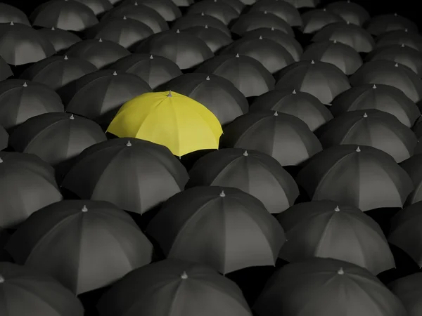 Lonely Yellow Umbrella — Stock Photo, Image