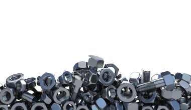 beyaz üzerine somunlar