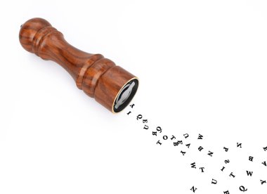 Pepper Mill and bunch of letters clipart