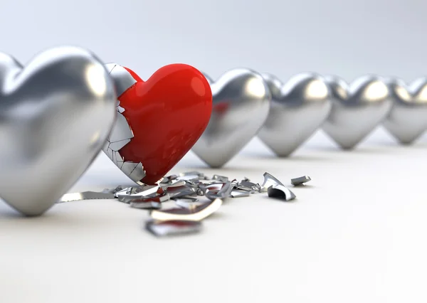 Metallic Hearts — Stock Photo, Image