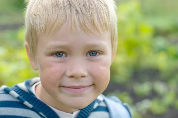 Portrait of a smiling five year old boy — Stock Photo, Image