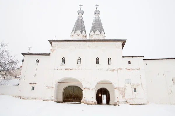 Ferapontov klášter. Architektura ruského severu. zimní, — Stock fotografie