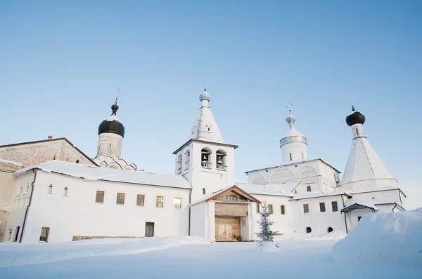 Ferapontov monastery. Architecture of the Russian North. Winter, — Stock Photo, Image