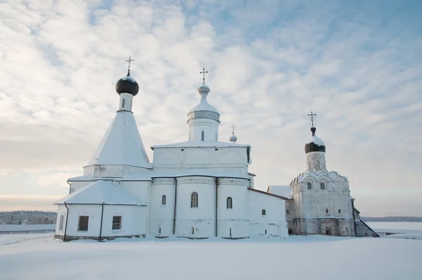 Ferapontov-kolostor. az orosz Észak-architektúra. téli, — Stock Fotó
