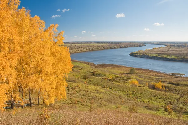 Río Oka. Vista de otoño desde la orilla alta Imagen De Stock