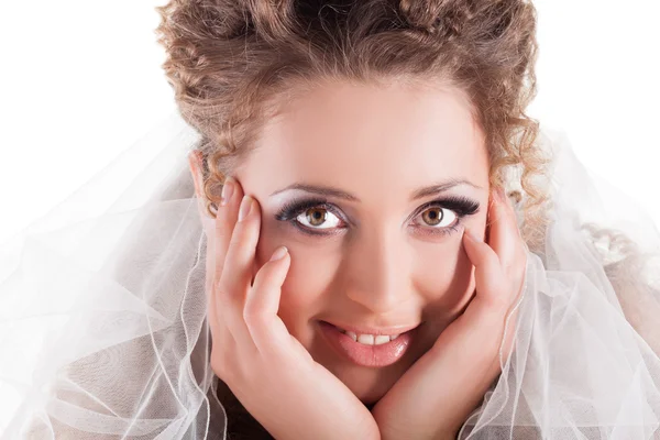 Gyönyörű nő öltözve, mint egy menyasszony — Stock Fotó