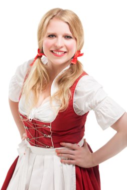 dirndl Bavyera genç kadın.