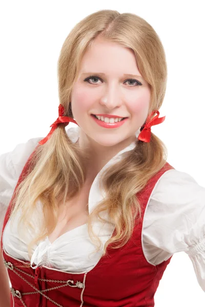 Młoda kobieta bawarskiej w dirndl. — Zdjęcie stockowe