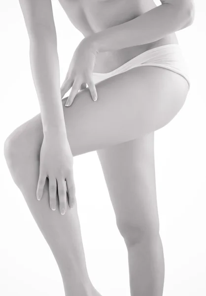 Slim woman body, monochrome shot — Stock Photo, Image