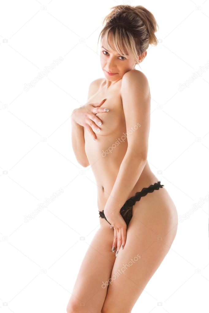 Young girl posing in a sexy underwear