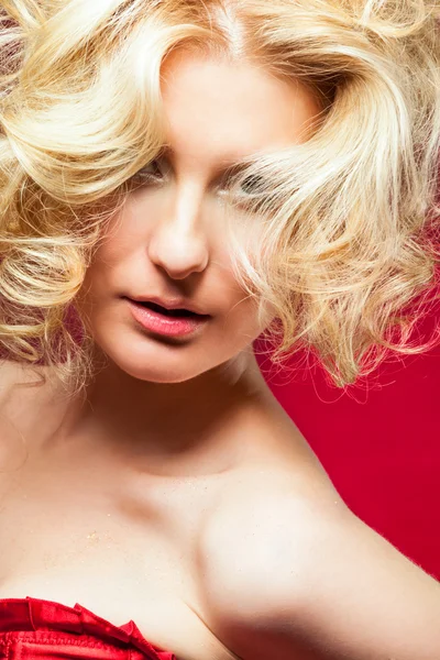 金髪の女性の魅力の肖像画 — ストック写真