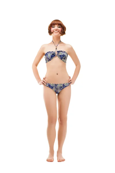 Full length portrait of a woman in bikini — Stock Photo, Image