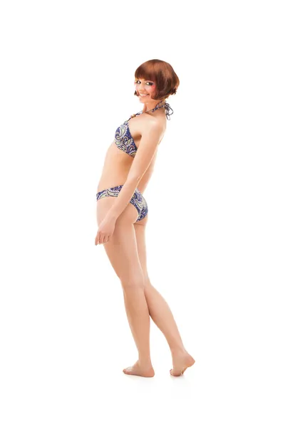 Full length portrait of a woman in bikini — Stock Photo, Image