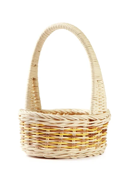 Wicker basket isolated on white background — Stock Photo, Image