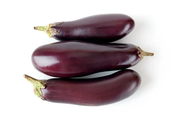 Aubergine fraîche isolée sur fond blanc Photos De Stock Libres De Droits