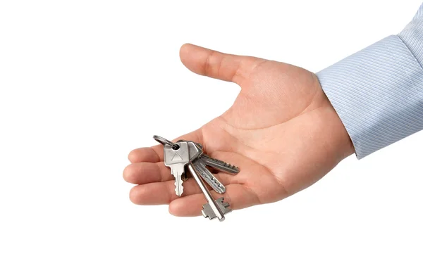 Man's hand with keys — Stock Photo, Image