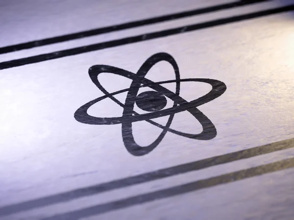 Знак атома — стоковое фото