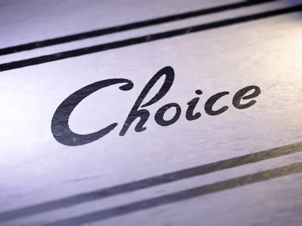 "keuze "op papier — Stockfoto