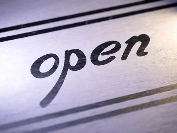 "abierto "sobre papel — Foto de Stock