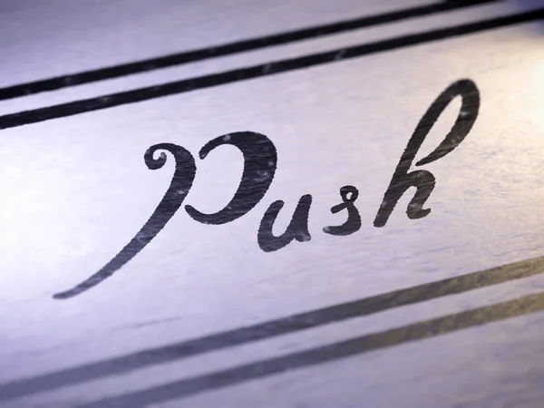 "Push "auf Papier — Stockfoto
