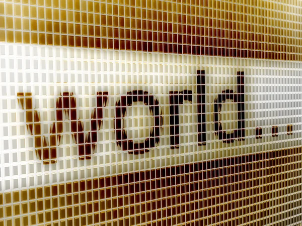 "world" on screen — Stock Photo, Image