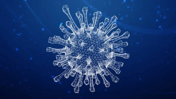 Virus Come Maglia Viene Rilevato Sfondo Astratto Blu Nel Cyberspazio — Foto Stock