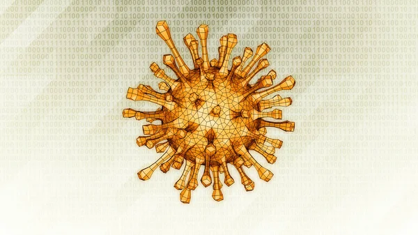 Вирус Трехмерная Сетка Обнаруживается Ярком Высокотехнологичном Фоне Бинарном Киберпространстве Время — стоковое фото
