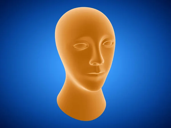 Orange Head Isolated Blue Background Illustration — Stock Photo, Image