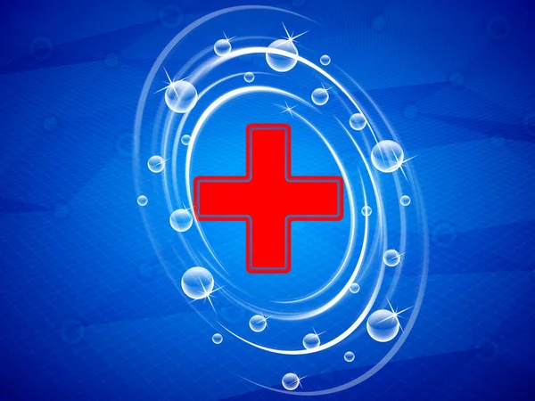 Cruz Vermelha Médica Fundo Azul Ilustração — Fotografia de Stock
